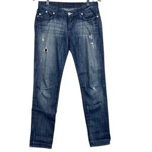 Rock & Republic jeans distressed tapered leg relaxed fit size 28 low rise